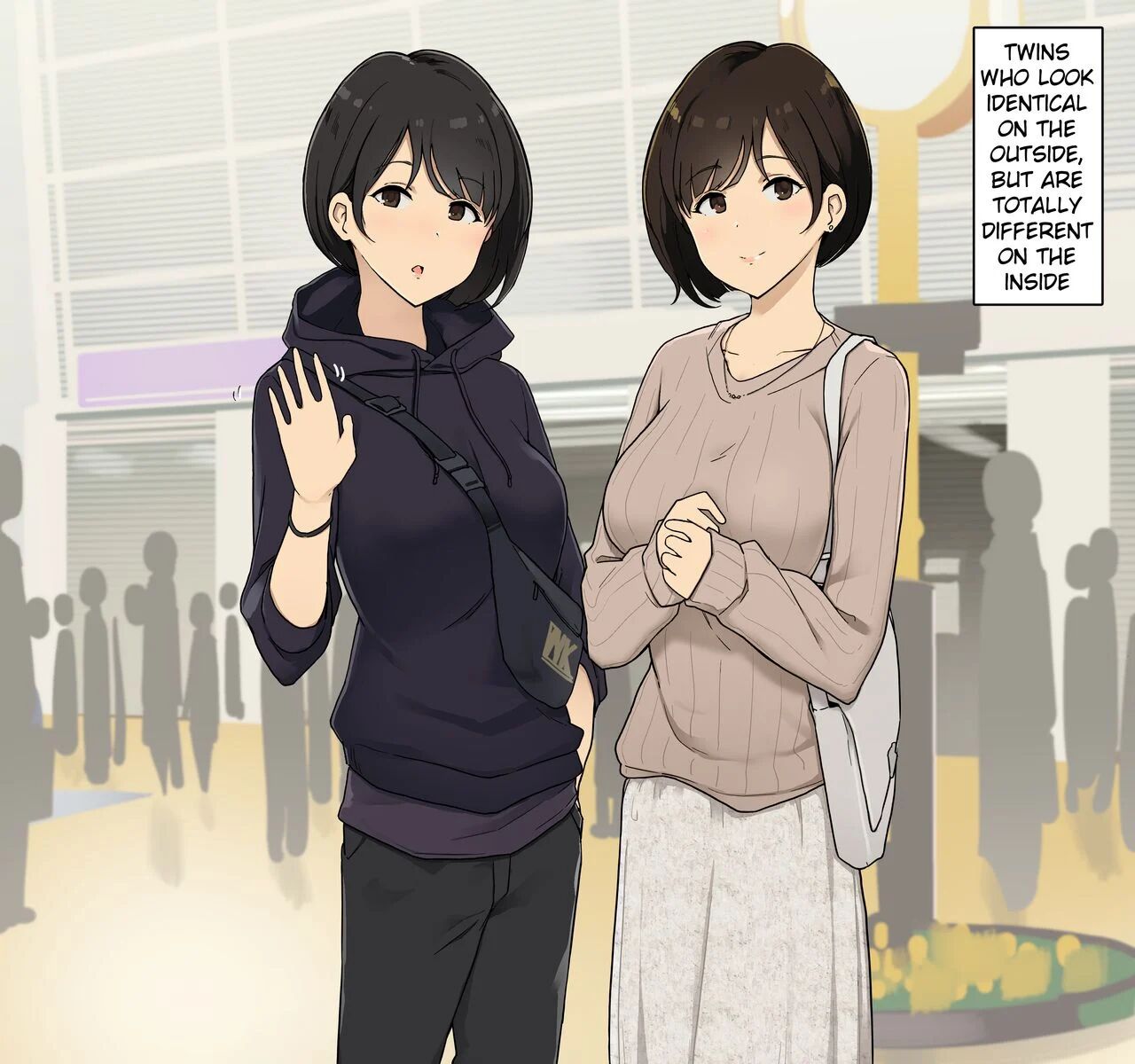 [Wakamatsu] Seikaku ga Seihantai na Futago to Tsukiatte 3P Sex Suru Ohanashi [English]